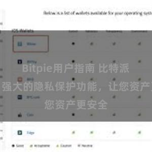 Bitpie用户指南 比特派钱包：强大的隐私保护功能，让您资产更安全