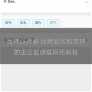 比特派升级 比特派钱包支持的主要区块链网络解析